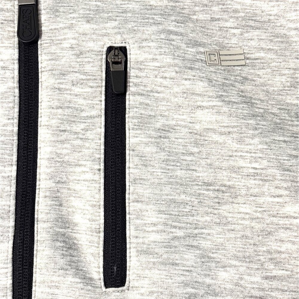 NWOT Chaps Mens Grey Full-Zip Jacket XL Raglan Sleeves Pockets Preppy Old Money - Picture 3 of 6